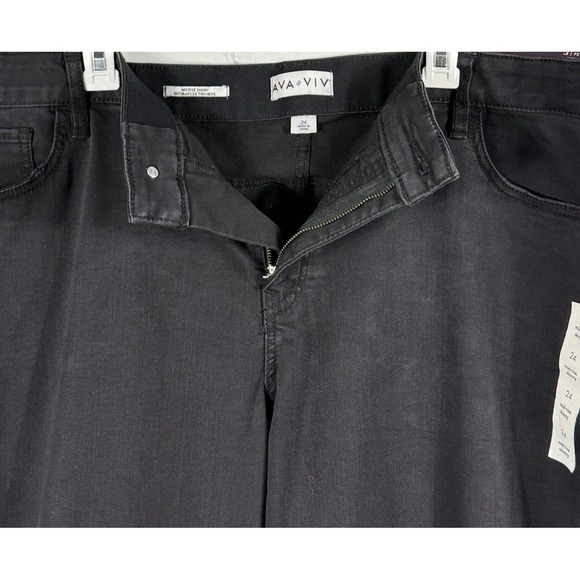 Ava & Viv Jeans Women's Size 24 R Mid-Rise‎ Black Skinny Stretch Plus Size - Picture 5 of 12